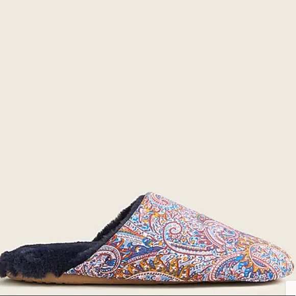 J. Crew Sherpa-lined Slippers In Liberty Print - Picture 7 of 11